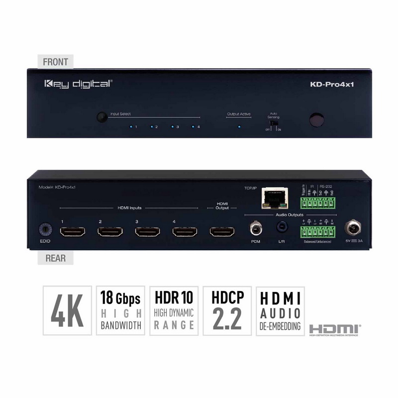 Key Digital KD-PRO4x1 HDMI-свитчер